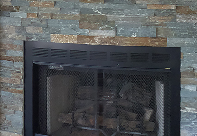 alaska stone fireplace